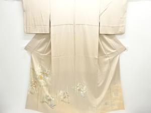 八橋に草花模様刺繍一つ紋色留袖